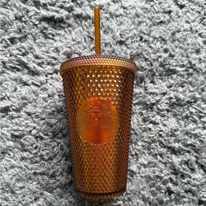 Starbucks 50th Anniversary Honeycomb Gold Studded Cold Cup Tumbler 16 oz Grande